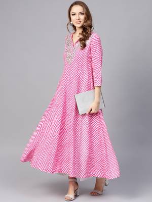 Pink printed rayon kurtas-and-kurtis 4
