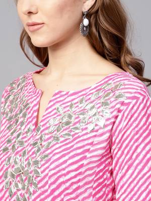 Pink printed rayon kurtas-and-kurtis 5