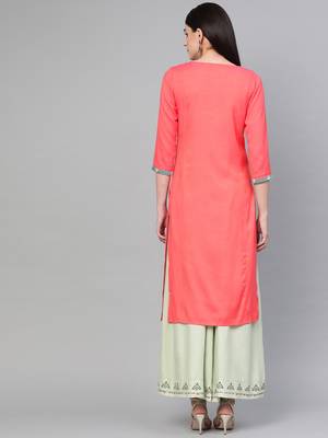 Pink printed rayon kurtas-and-kurtis 3