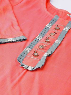 Pink printed rayon kurtas-and-kurtis 4