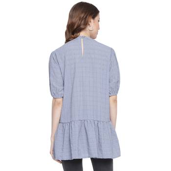 Grey plain georgette long-tops 2