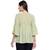Green plain georgette long-tops