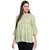 Green plain georgette long-tops