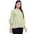Green plain georgette long-tops