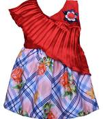 Red printed polyester kids-frocks