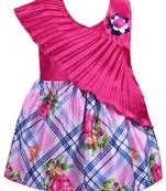 Pink printed polyester kids-frocks