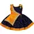 Orange printed silk kids-frocks