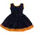 Orange printed silk kids-frocks