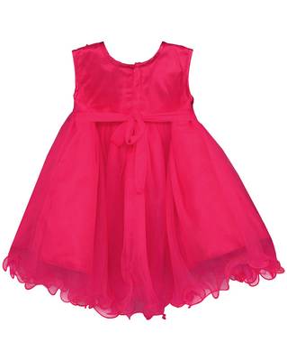 Pink printed polyester kids-frocks 2