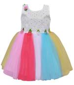 Multicolor printed polyester kids-frocks