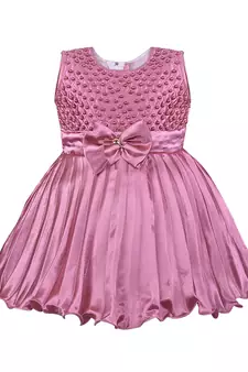 Purple printed polyester kids-frocks