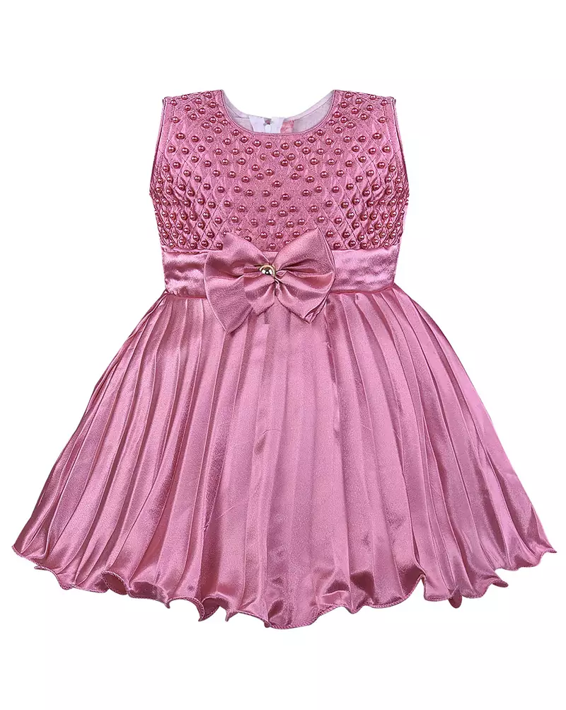 Purple printed polyester kids-frocks