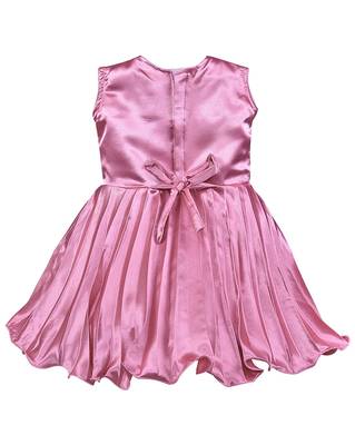 Purple printed polyester kids-frocks 2