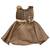Brown printed polyester kids-frocks