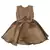 Brown printed polyester kids-frocks