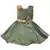 Green printed polyester kids-frocks