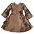 Brown printed polyester kids-frocks