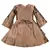 Brown printed polyester kids-frocks