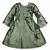 Green printed polyester kids-frocks