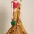 Mustard Yellow Floral Printed Crepe Ruffled Saree With Blouse
