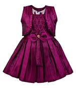 Pink printed polyester kids-frocks