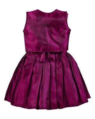 Pink printed polyester kids-frocks 2