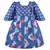 Blue printed polyester kids-frocks
