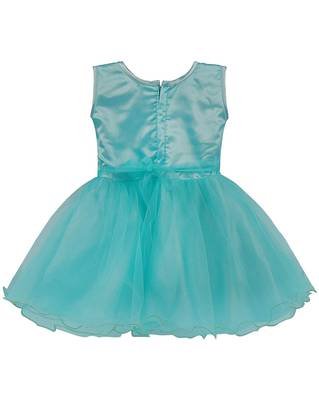 Green printed polyester kids-frocks 2