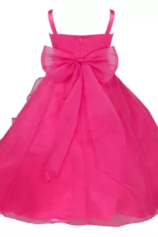 Pink plain satin kids-frocks