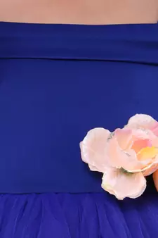 Blue plain satin kids-frocks