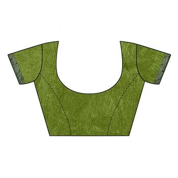 Dark green printed georgette saree with blouse 5