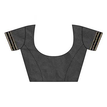 Black embroidered lycra saree with blouse 3