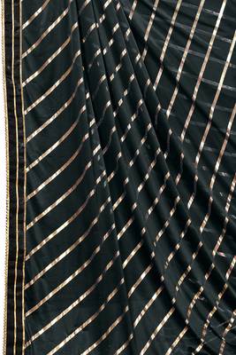 Black embroidered lycra saree with blouse 4