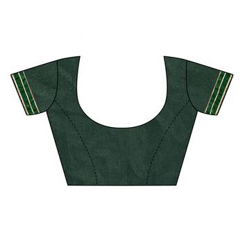 Green embroidered lycra saree with blouse 2
