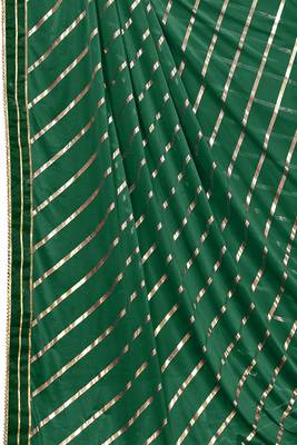 Green embroidered lycra saree with blouse 3
