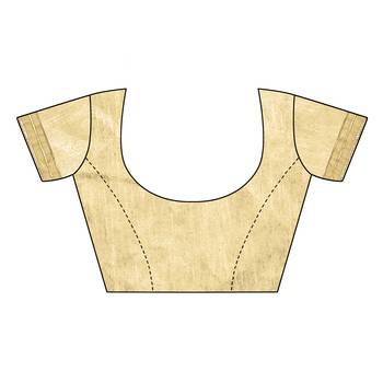 Beige embroidered lycra saree with blouse 2