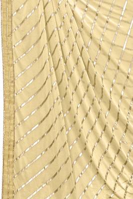 Beige embroidered lycra saree with blouse 3