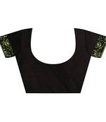 Light green embroidered lycra saree with blouse