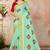 Green embroidered cotton saree with blouse