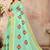 Green embroidered cotton saree with blouse