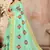 Green embroidered cotton saree with blouse