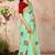 Green embroidered cotton saree with blouse