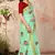 Green embroidered cotton saree with blouse
