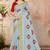Grey embroidered cotton saree with blouse