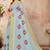 Grey embroidered cotton saree with blouse