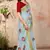 Grey embroidered cotton saree with blouse