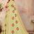 Yellow embroidered cotton saree with blouse