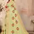 Yellow embroidered cotton saree with blouse