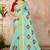Blue embroidered cotton saree with blouse