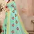 Blue embroidered cotton saree with blouse